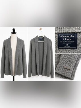 Abercrombie & Fitch Merino Wool Open Front Cardigan Sweater Medium